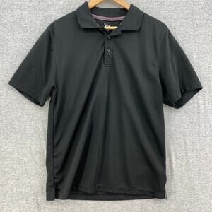 Beverly Hills Polo Club Shirt Mens Medium Black Short Sleeve Pony Collar